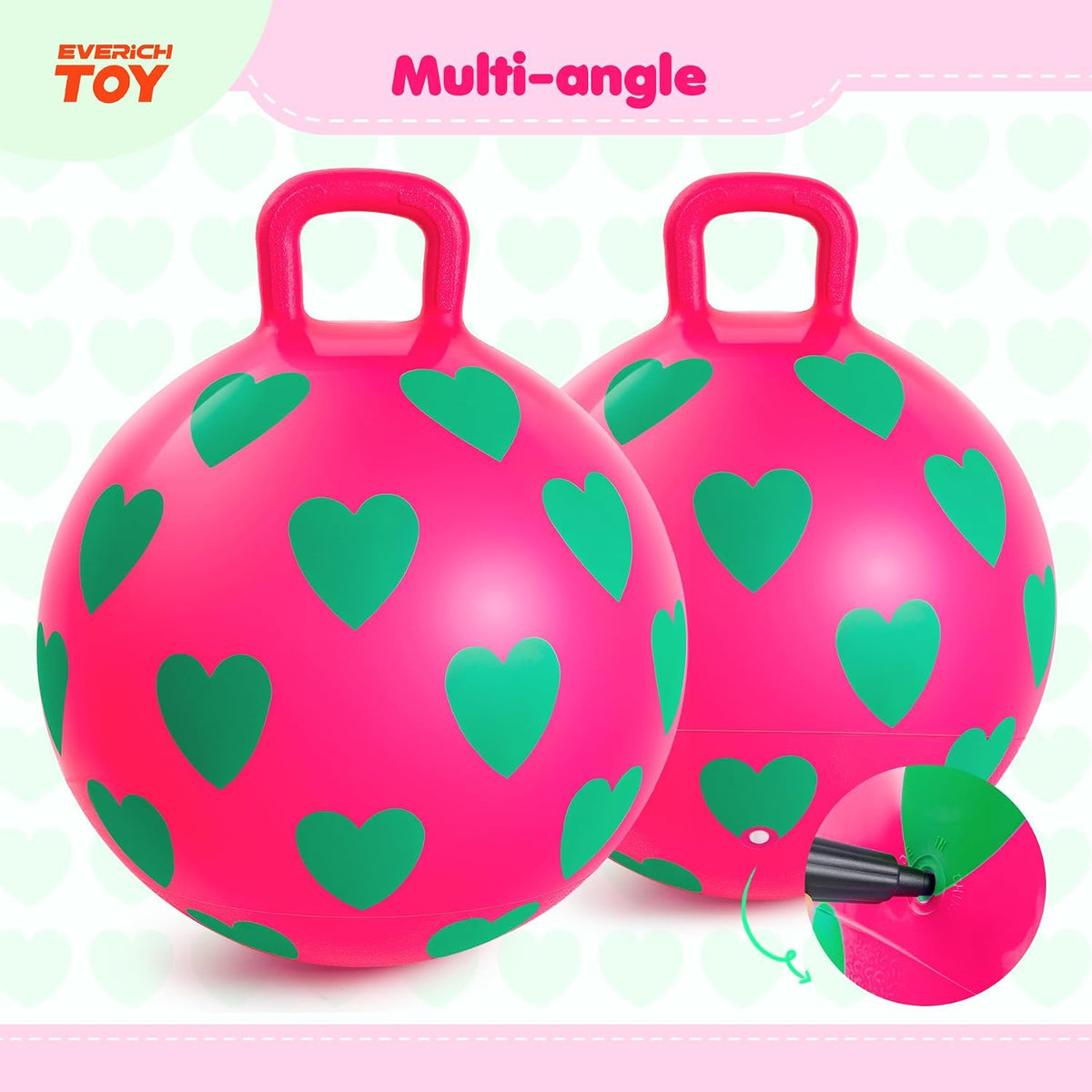 EVERICH TOY 18 inch hopper ball for kids with handle, purple pink clouds - view 19