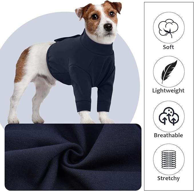 IDOMIK Dog Recovery Suit, Dog Surgery Recovery Suit Front Legs, Comfy Joint Leg Sleeves After Surgery, Elbow Braces Protector for Leg Injuries & Joint Pain, Cone Collar Alternatives,Navy,L