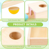 Adena Montessori Object Permanence Box with Tray Three Balls - Pink Door - image 4
