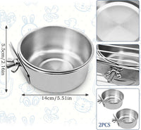 PINVNBY Parrot Feeding Cups Birds Food Dish Stainless Steel Parrot - Single screw / L - image 2