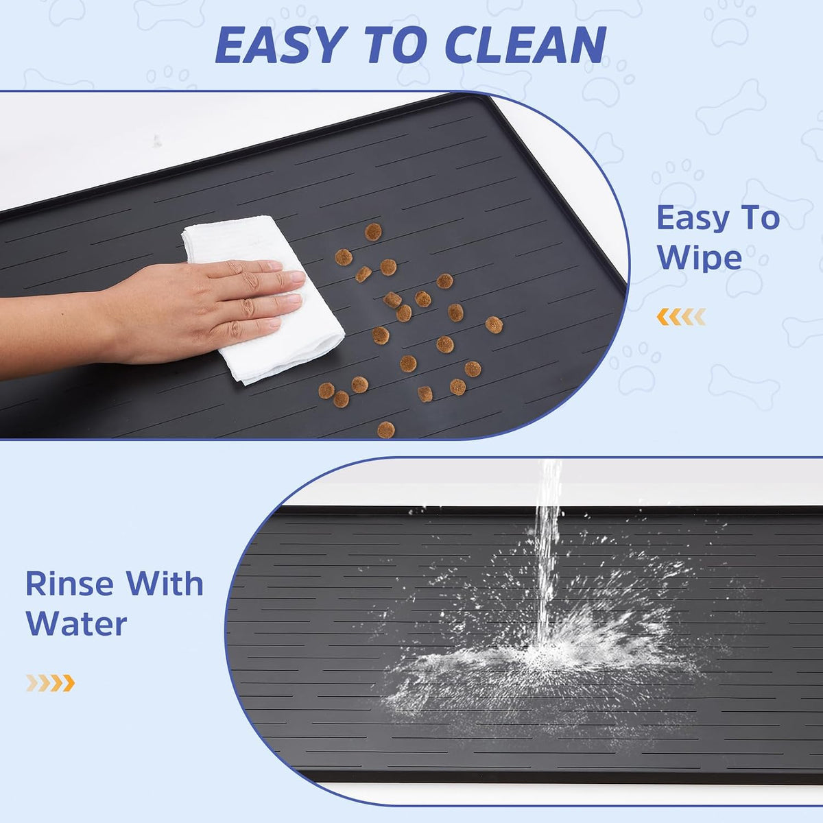 Large Dog Mats for Food and Water - Black / 32"L x 24"W - image 4