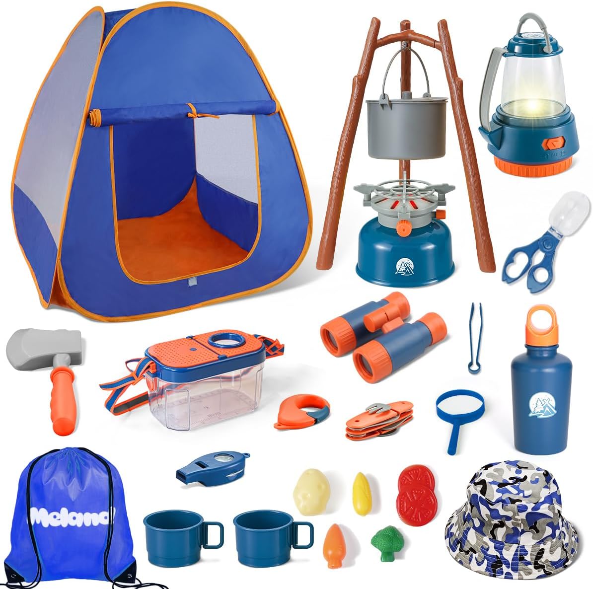 Meland Camping Play Set for Children 3-6 - Blue