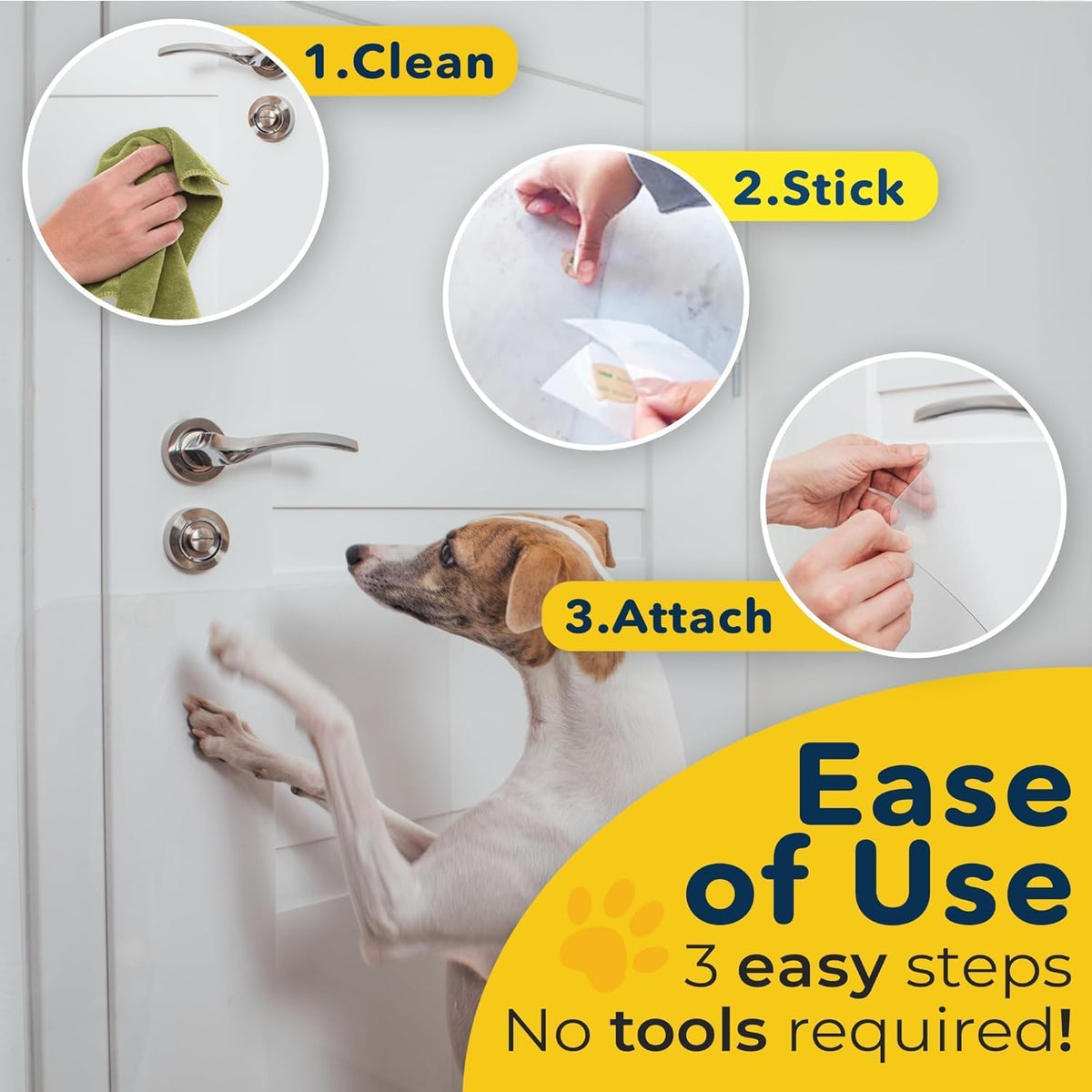 PROTECTO Door Protector from Dog Scratching, 35.5x24 - 1-pack Clear / 18 x 12" - image 4