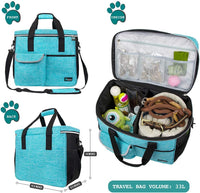 PetAmi Dog Travel Bag Organizer, Pet Supplies Diaper Tote - Large - 15.5"L x 9.5"W x 14.0"H / Sea Blue - image 2