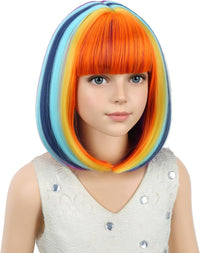 PATTNIUM kids short chocolate brown bob wig with bangs - view 27