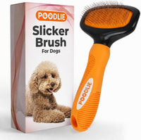 Poodle Pet Slicker Brush, For Dogs, Cats, and Rabbits - Orange / Regular Size