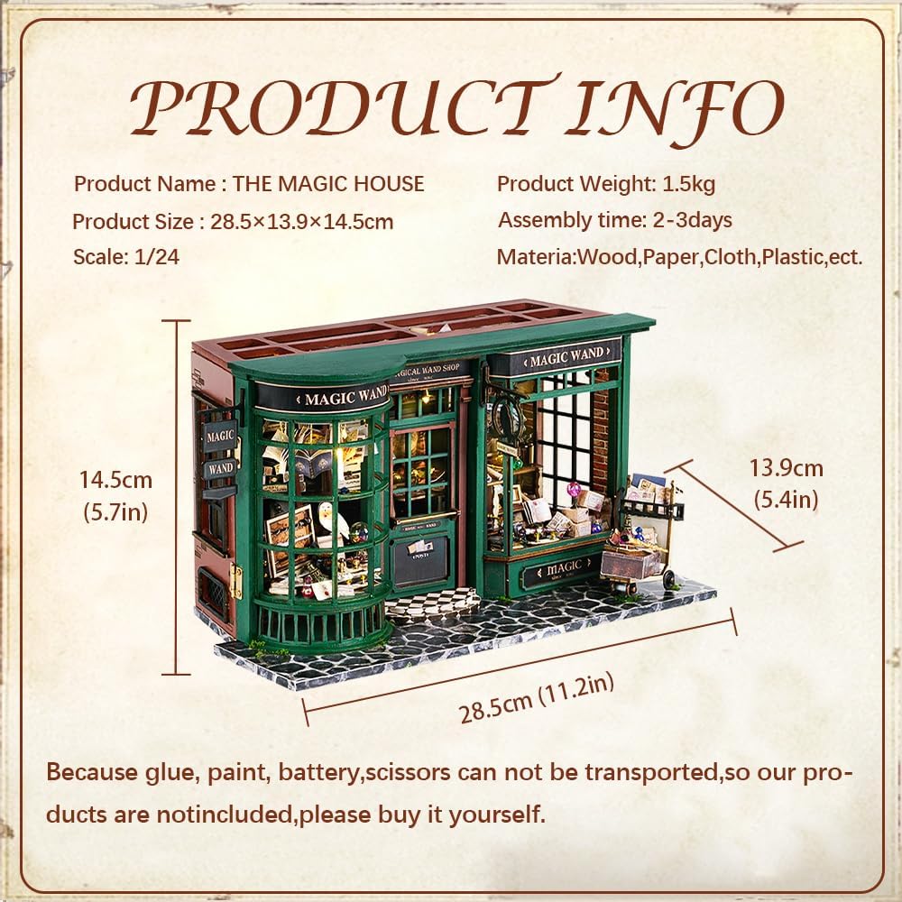 CUTEBEE 3D Wooden Puzzle for Adults - Magic Wand House - image 4