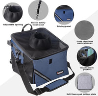Pet Carrier Bicycle Basket Bag Pet Carrier/Booster Backpack for Dogs and Cats with Big Side Pockets,Comfy & Padded Shoulder Strap,Travel with Your Pet Safety（Classic Blue）