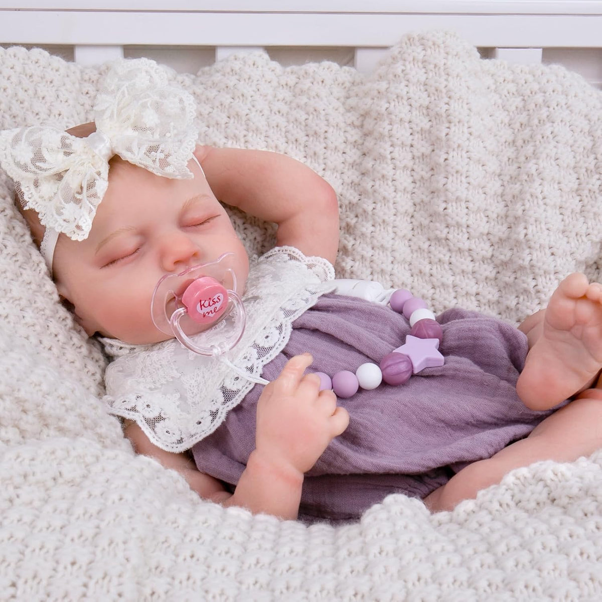 Aori pink magnetic pacifier and clip for reborn baby dolls - view 14