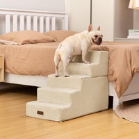 Dog Stairs for Small Dogs & Cats - Beige / 5-Step 22.6" H - image 4