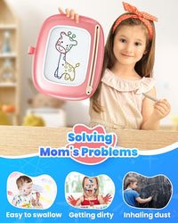 Magnetic Drawing Board, Toddler Girl Toys for 1-2 Year Old, Doodle Board Pad Learning and Educational Kids Toys for 1 2 3 Year Old Baby Girl Birthday Christmas GIF- Pink