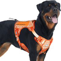 AUROTH Dog Harness for Large Dogs - Tribal Patterns-Orange / L(Neck:18-29",Chest:24-37"),45-80 lbs