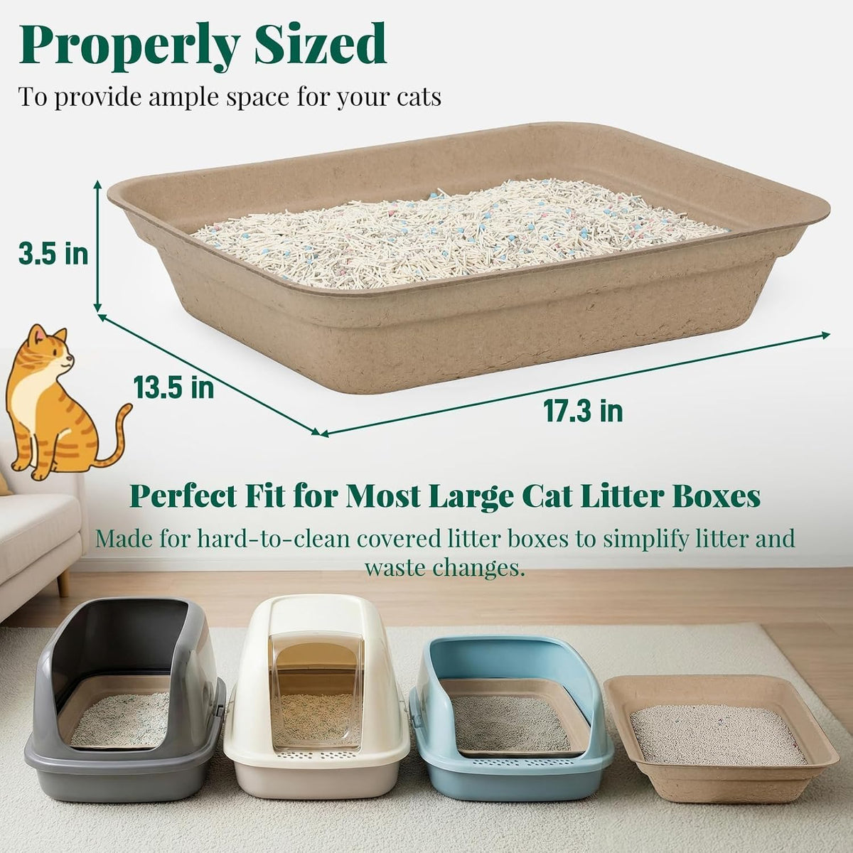10-Pack Disposable Litter Box for Kitty Cats, Thick & Leak-Proof - image 2