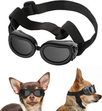 Lewondr Small Dog Sunglasses UV Protection Heart Shape Dogs Goggles - Black / Solid