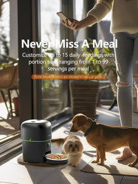 Automatic Cat Feeder, Over 180-day Battery Life - 2L-Black / WiFi & Camera - image 3