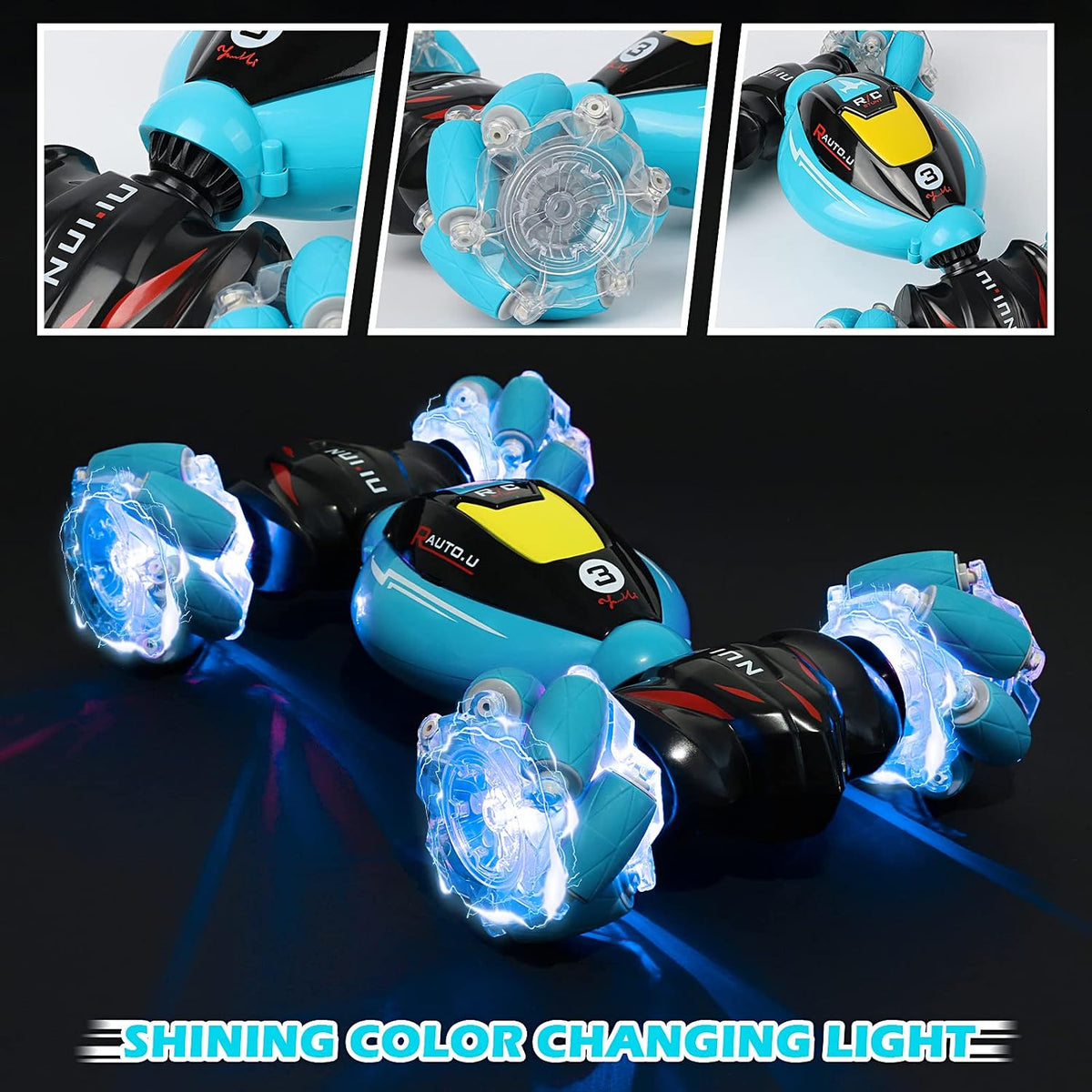 DDAI Remote Control Excavator Toys for 4 5+ Year Old Boys and Kids - Remote Control Stunt Car / Large - image 3