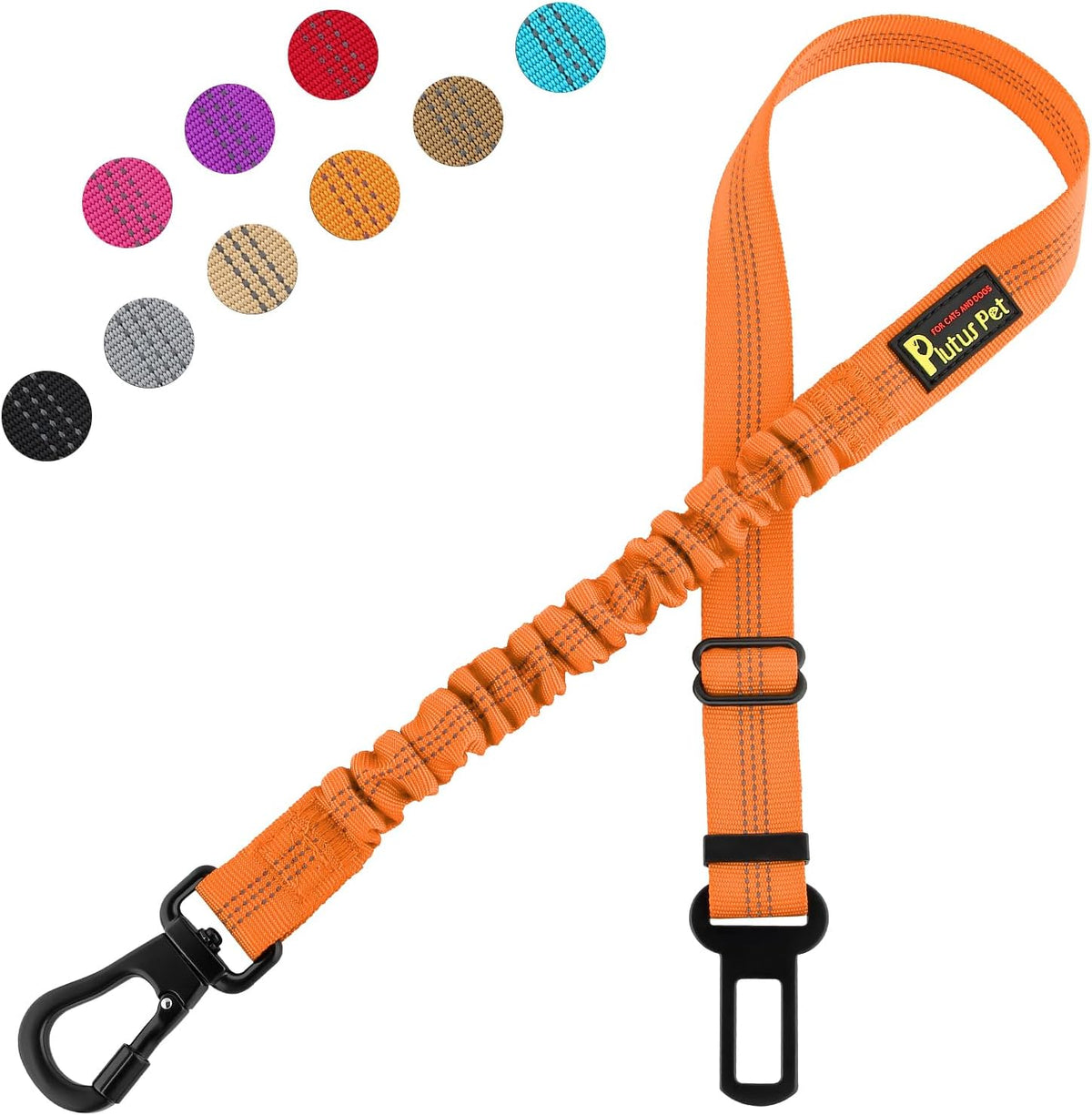 Plutus Pet Dog Seat Belt for Car - Orange