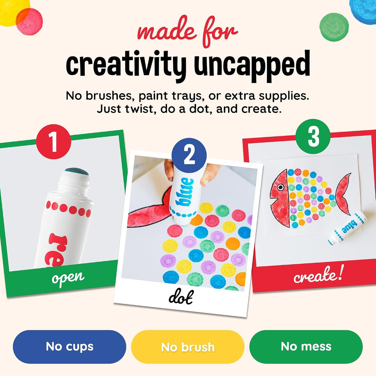 Do A Dot Art! Markers 6-Pack Rainbow Washable Paint Markers – Fun for Kids & Family - Rainbow / 6 - image 4