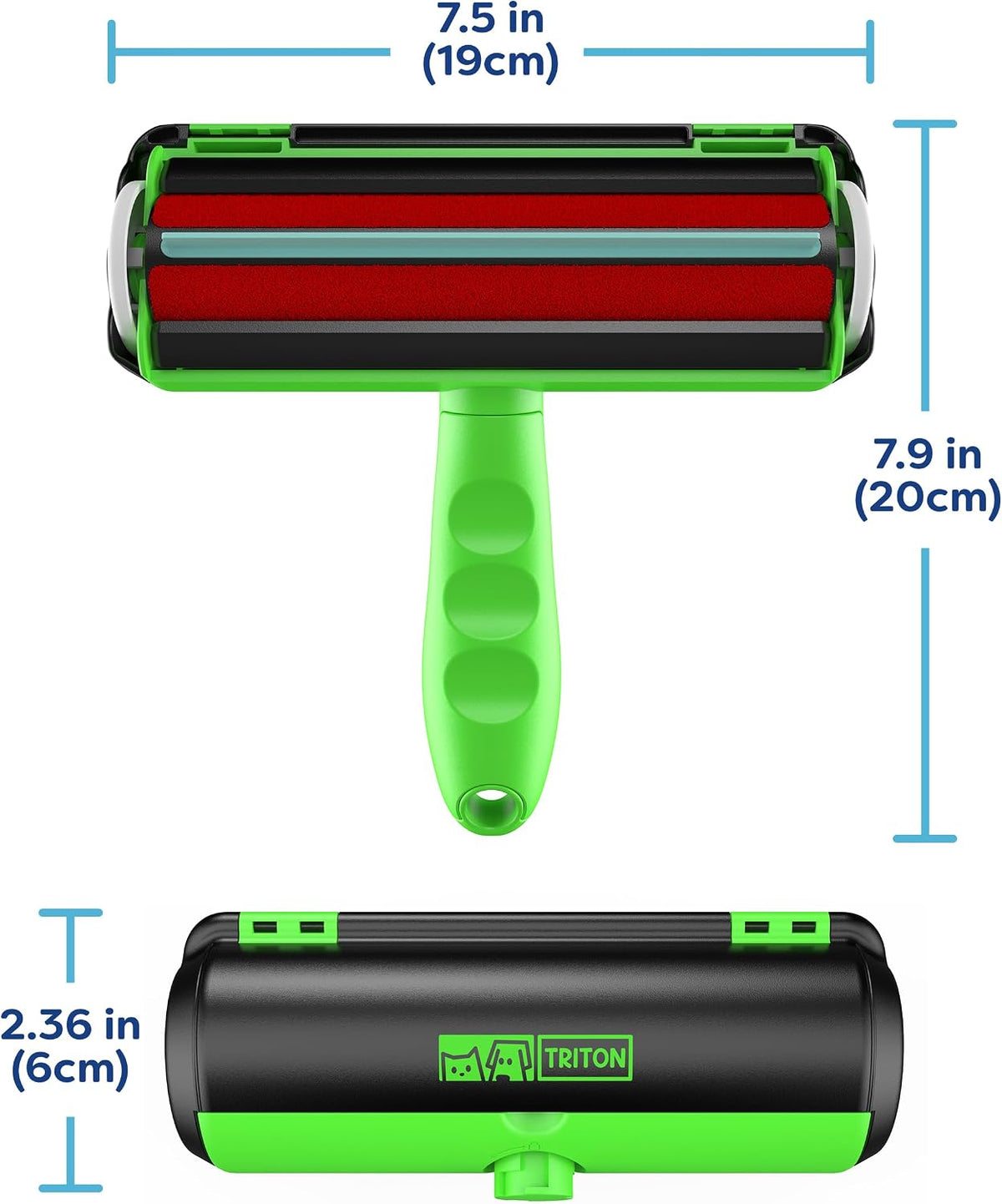 Triton Pet Hair Removal Tool w/Fur Trapping Compartment - Green / Large - image 2