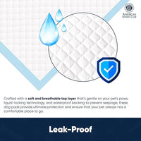 American Kennel Club Puppy Training Pads with Ultra Absorbent Quick Dry Gel – 28 x 30 Pee Pads for Dogs - 50 Count , XL(Unscented)