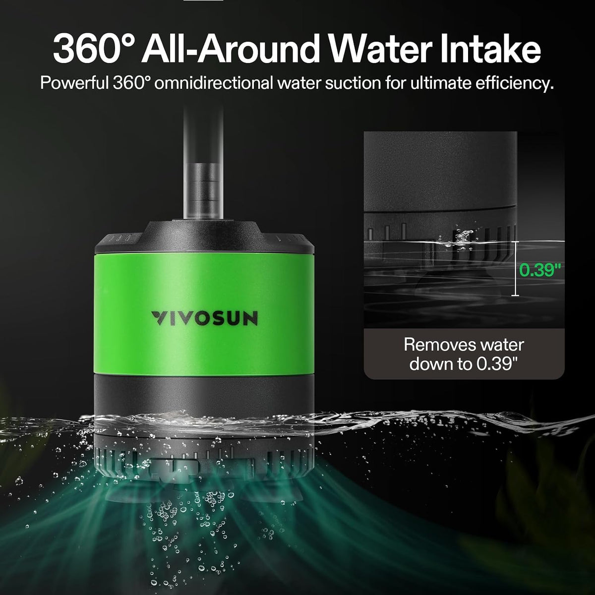 VIVOSUN 400GPH Sub Water Pump for Fish Tank, Pond, Aquarium - 5"×4"-210 (Pack of 2) - image 2