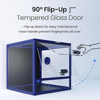MagicCube 18'' x 18'' x 18'' Reptile Tank with Lock, 24 Gallon Reptile Terrarium with Flip-Up Tempered Glass Door, Top Screen Ventilation for Leopard Gecko - Bottom Not Leakproof