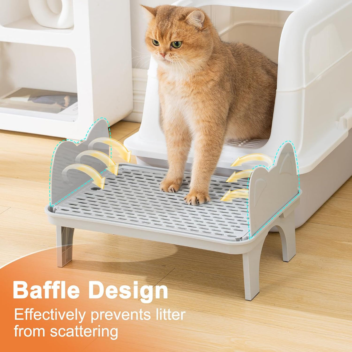 Uross Cat Litter Box Step - Grey / 1 - image 4