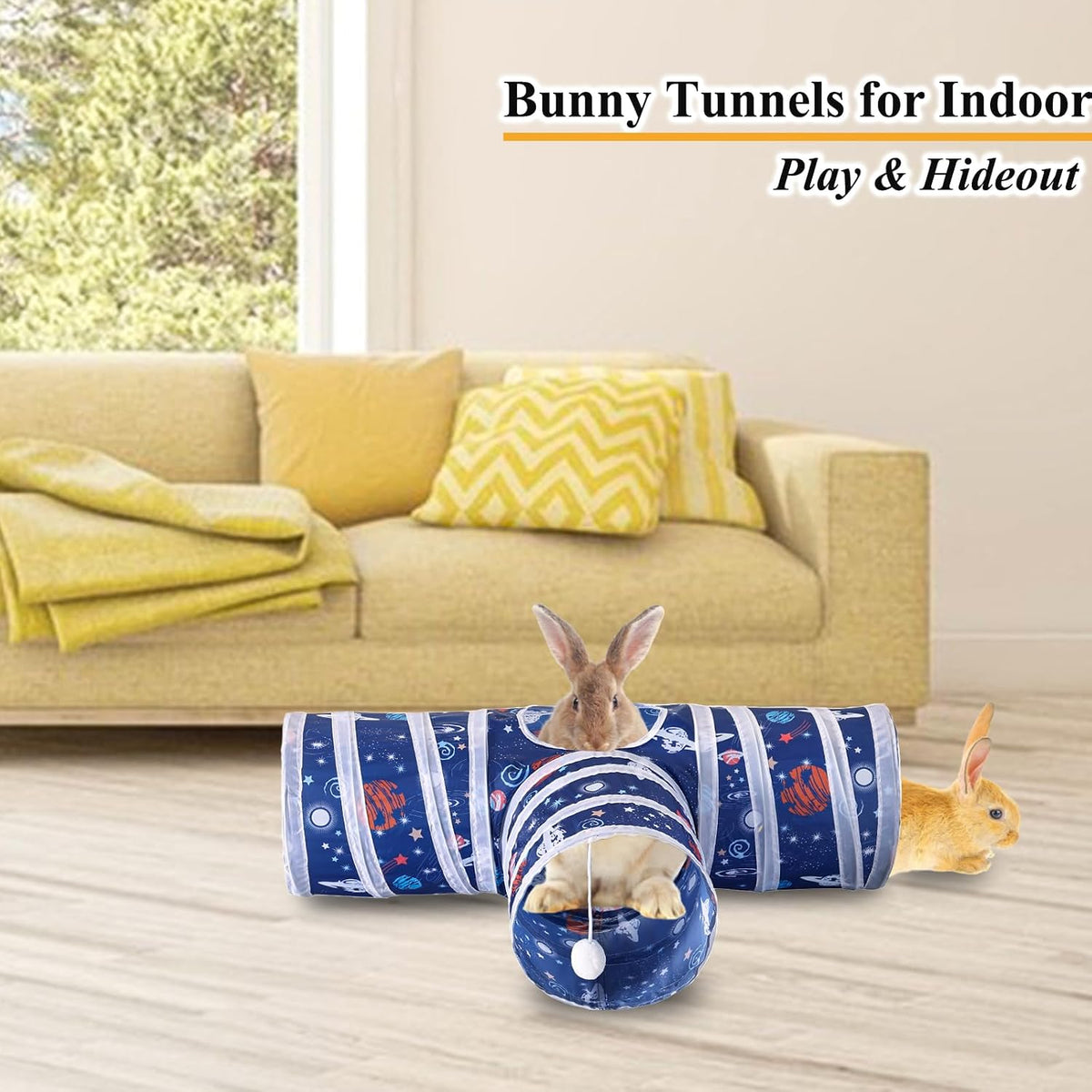 HERCOCCI Rabbit Toys, Bunny Tunnels & Tubes - Blue - image 3