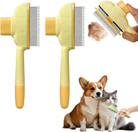 Cat Hair Brush & Dog Brush - yellow 2pcs