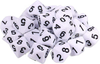 TecUnite 25 Pcs Polyhedral Dice Set, Transparent Mixed Color - White&black / 10 Sides