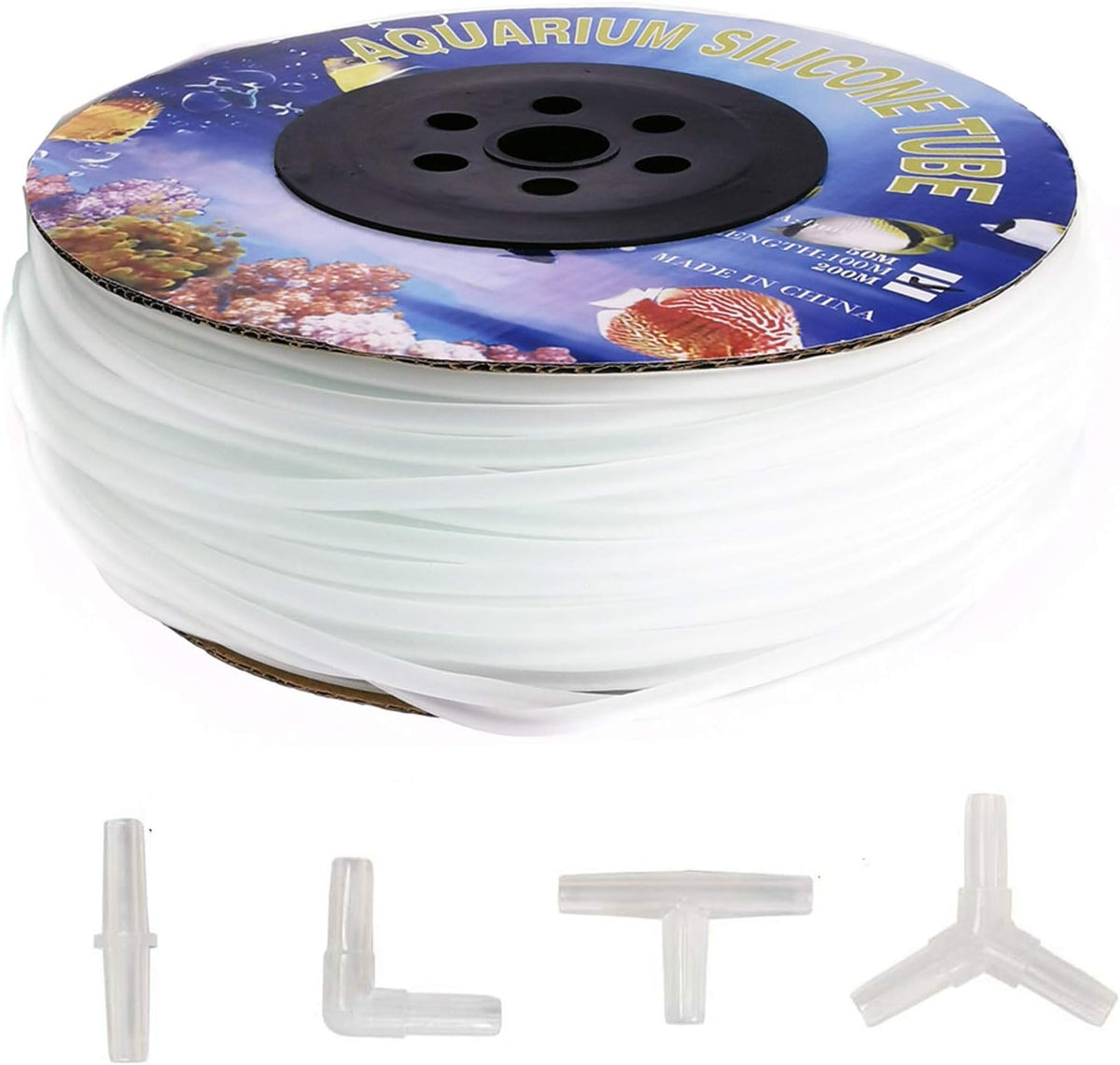 100ft Standard 3/16" Airline Tubing with Connectors for Aquariums – Essentials for Fish - 320Feet+80Connectors