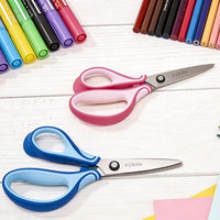 SLEMOON 7 inch left handed student scissors with blue cushioned handles - view 6