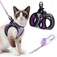 rabbitgoo Cat Harness and Leash Set, Step-in Soft Vest - L / Stars & Stripes