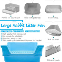 Hamiledyi Rabbit Litter Box Extra Large Bunny Litter Boxes – Daily Care for Small Pets - X-Large / Blue - image 2