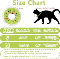 Soft Adjustable Cat Cone Collar, Comfortable Recovery Collar for Cats After Surgery (Kiwifruit, Medium)