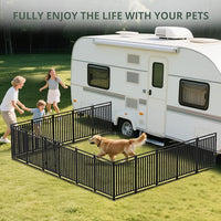 Dog Fence Outdoor Indoor, 40 Inch Height 48 Panels Dog Playpen for Large/Medium/Small Dogs Metal Dog Pen for Yard Camping and RV | Black-Silver