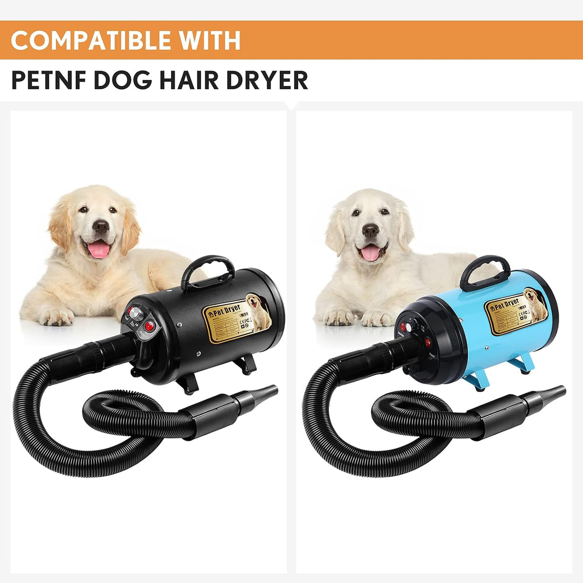 PETNF Dog Dryer Replacement Hose & Nozzle Kit, Flexible Hose - image 2