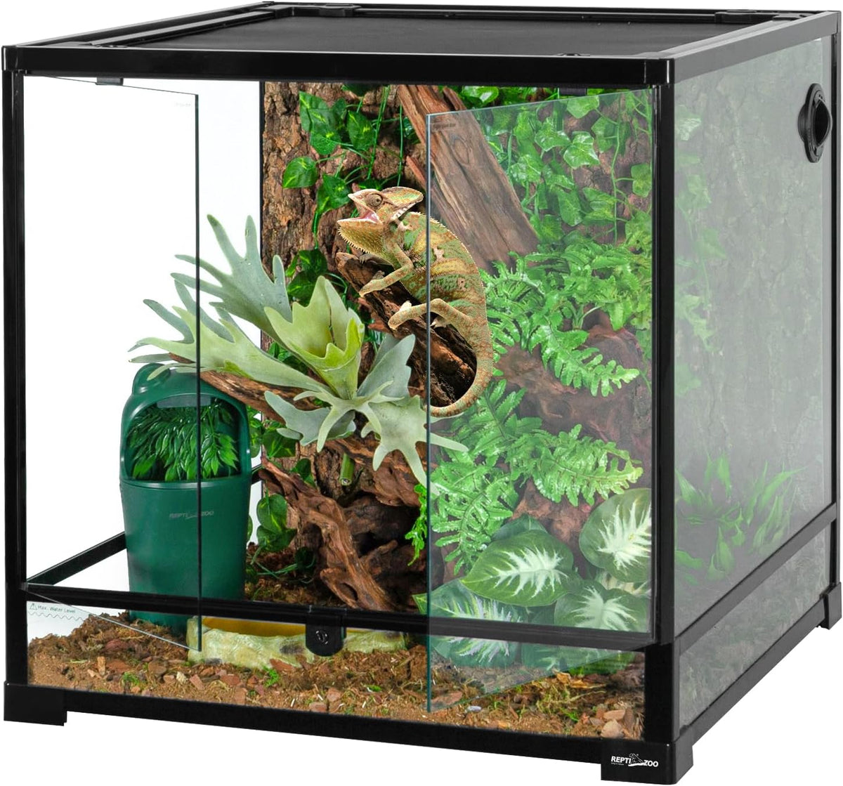REPTIZOO 45 Gallon Glass Reptile Terrarium 24" x 18" x 24" Knock-Down - 24" x 24" x 24"