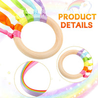 Sumind 6 pack of ribbon dance wands for kids with smooth hardwood rings and bright ribbons - view 9