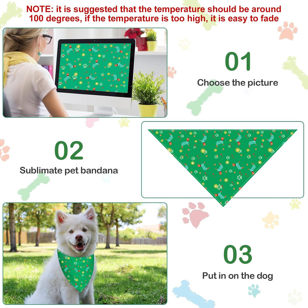 Saintrygo 20 Pcs Plain Dog Bandana Bulk for Puppy Dog - 32 x 22 x 22 Inches - image 3