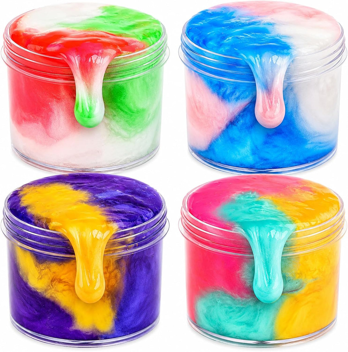 4 Pack Galaxy Slime Kit, Party Favors for Kids, Non Sticky, Wet - Galaxy