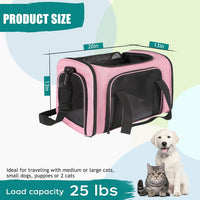 Top tasta Dog Cat Carrier Pet Carriers for Small Medium Large Cats - 20.0"L x 13.0"W x 13.0"H / Pink - image 2