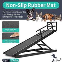 Dog Ramp, 5 Level Adjustable Height Folding Pet Ramp for High Bed, Portable Paw Ramps Large Bed Ramp for Medium & Large Old Dogs & Cats - Natural Wood Furniture Quality