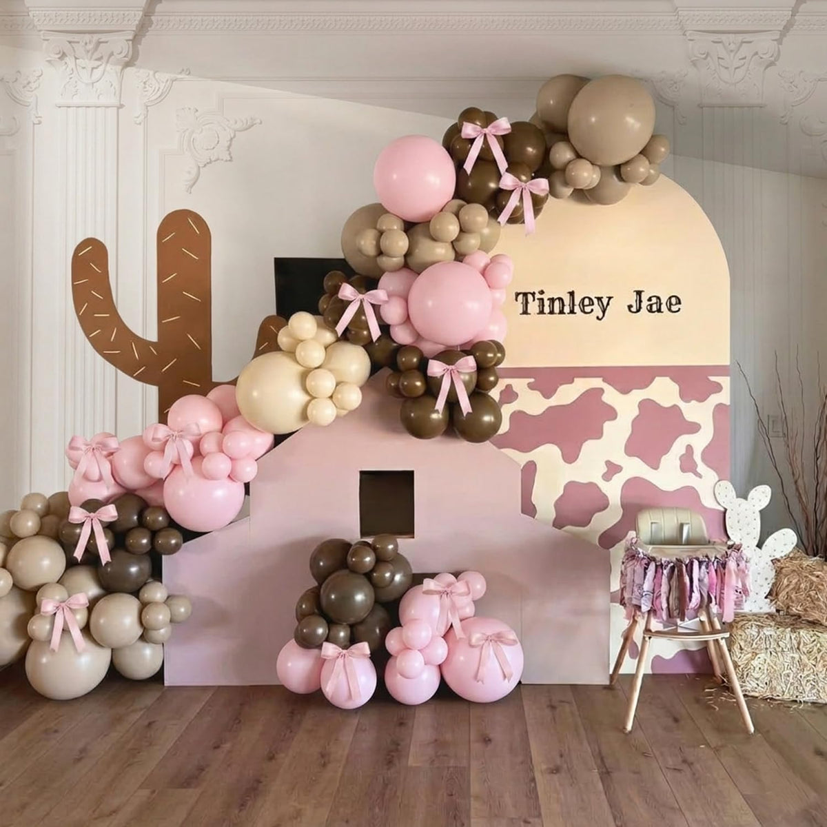 Pink Balloon Arch Kit, 145Pcs Baby Shower Birthday Decor – Fun for Kids & Family - Brown Pink - image 2