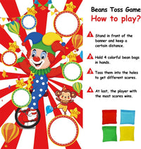TONIFUL carnival toss game banner with 6 holes and 4 colored bean bags - view 4