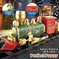 Electric Train Set for Kids Ages 4-8 - Green Red Gold - image 2