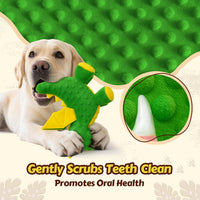 Squeaky Dog Toy, Plush Dragon with 5 Squeakers and Crinkle Wings - Green & Blue - image 3