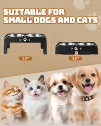 Elevated Dog Bowls for Medium Large Size Dogs - Black / Small / 2 Basic Bowls - image 2
