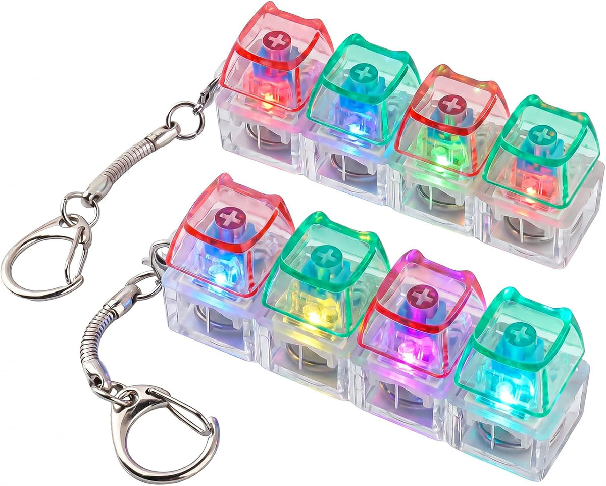 TYRIXKI 2 keyboard fidget toys, black and white heart shape clicker keychains - view 6
