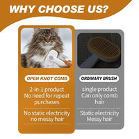 TemApex 2-in-1 Self Cleaning Shedding Brush & Dematting Comb for Long Haired Cats and Dogs, Pet Grooming Deshedding Brush for Dog and Cat Removes Loose Fur & Tangles